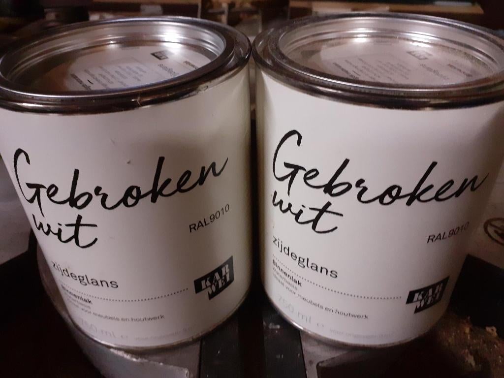 Twee nieuwe blikken verf RAL 9010, Wit, Nieuw, Ophalen of Verzenden, Verf