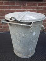 Oude staken vuilnis emmer met deksel, gemerkt Marken 21, Ophalen of Verzenden