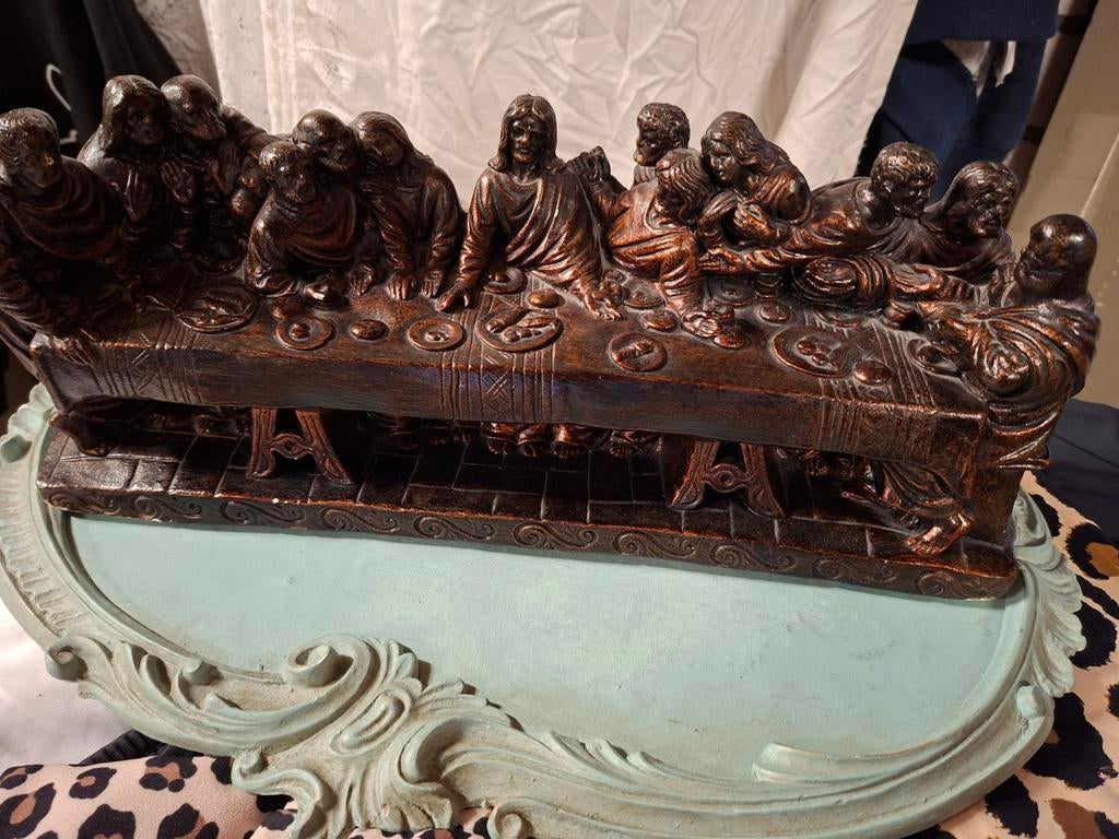 Het Laatste Avondmaal BeeldReligieuze Decoratie, Ophalen of Verzenden, Gebruikt, Beeld(je), Christendom | Katholiek