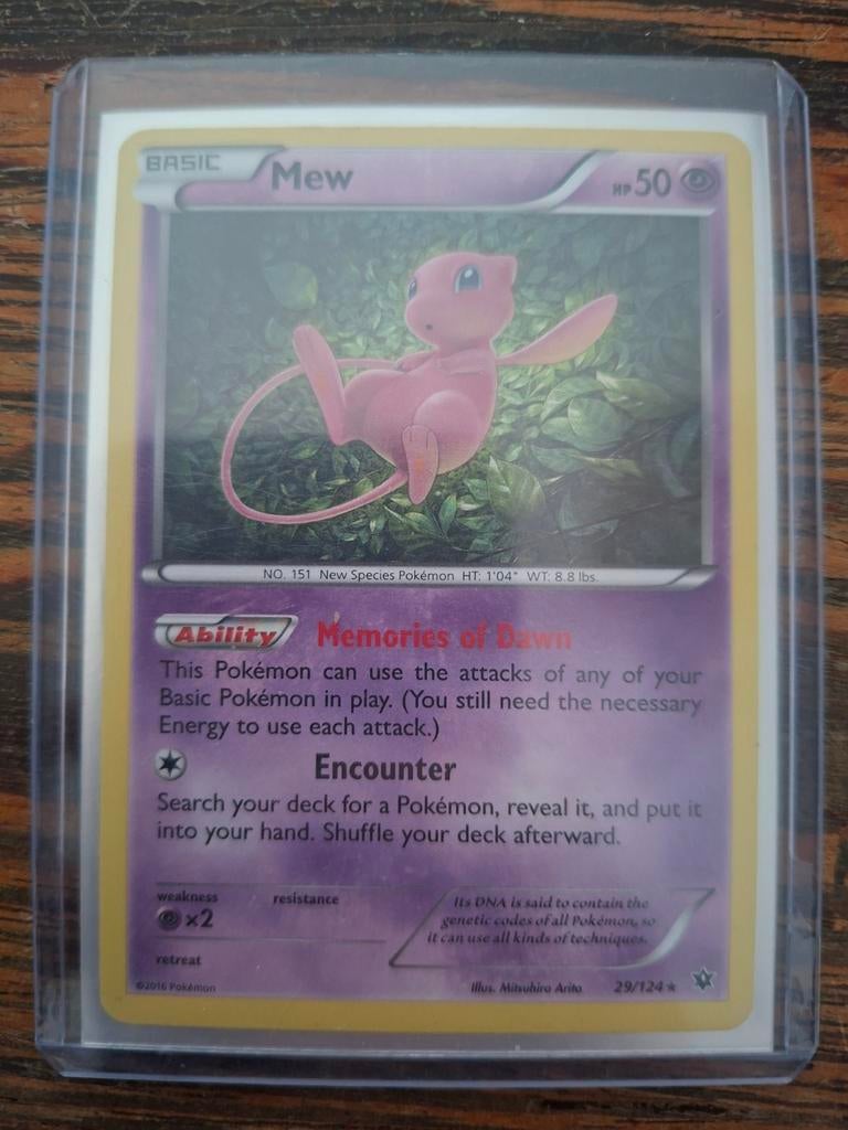 Pokemon mew 29/124 xy fates collide, Ophalen of Verzenden, Zo goed als nieuw, Losse kaart