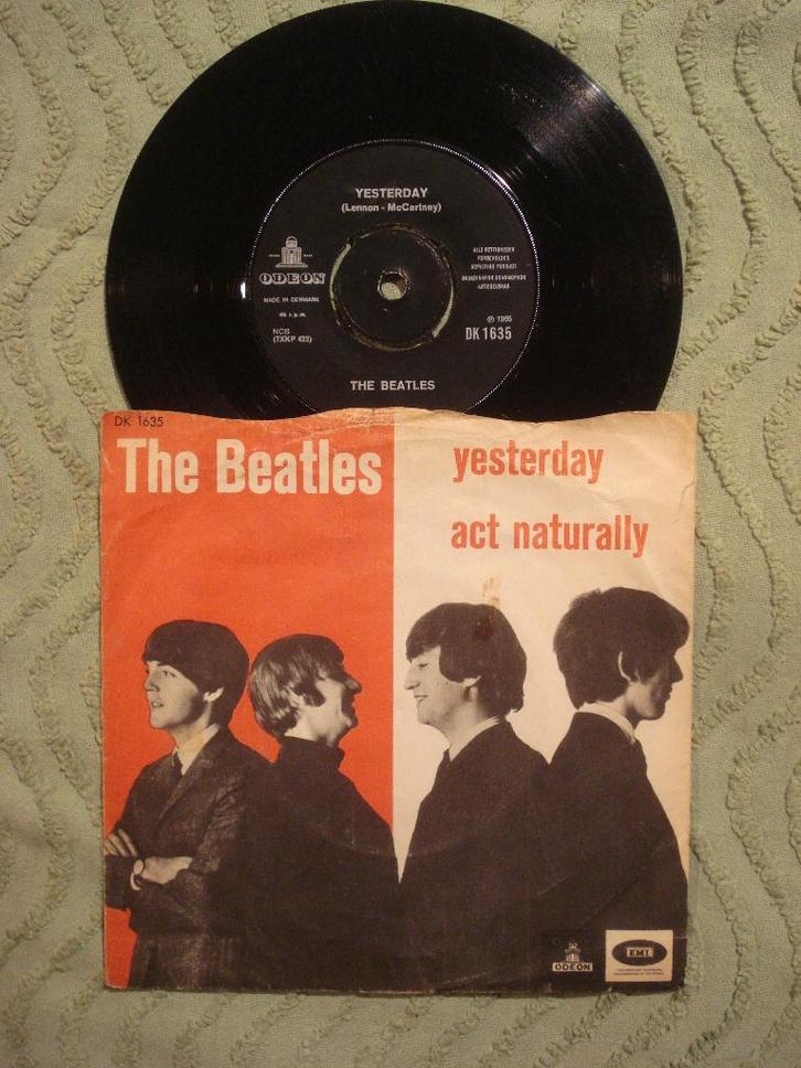 The Beatles 7" Vinyl Single: ‘Yesterday’ (Denemarken), Cd's en Dvd's, Vinyl Singles, Gebruikt, Single, Pop, 7 inch, Ophalen of Verzenden