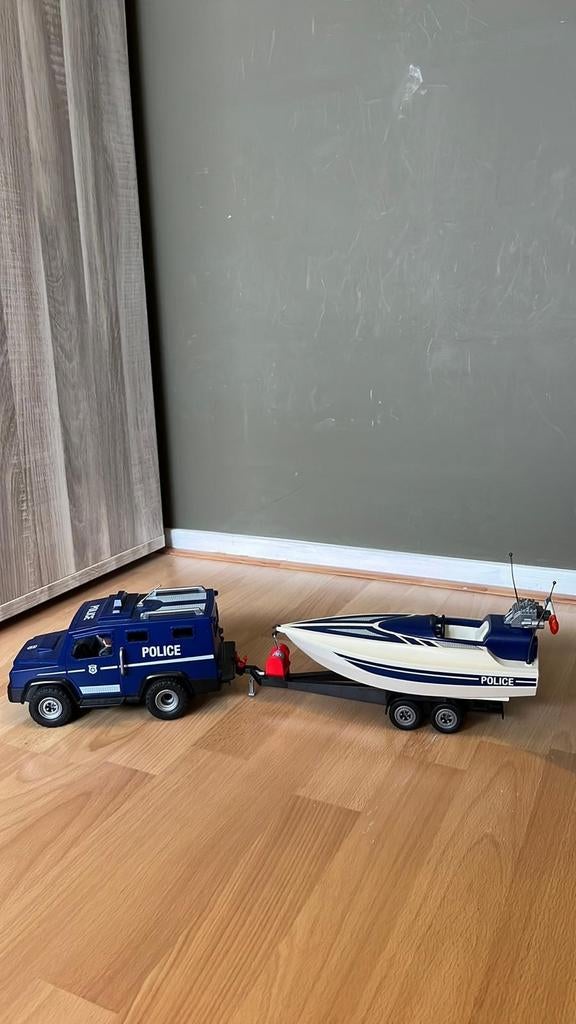 Playmobil Politie Voertuig met Speedboot, Ophalen of Verzenden, Gebruikt