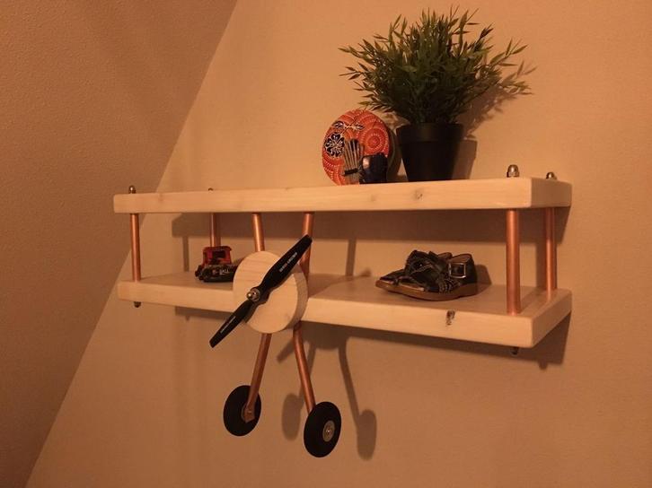 Stoere vliegtuig-wandplank, Huis en Inrichting, Woonaccessoires | Wandplanken en Boekenplanken, Nieuw, Ophalen of Verzenden