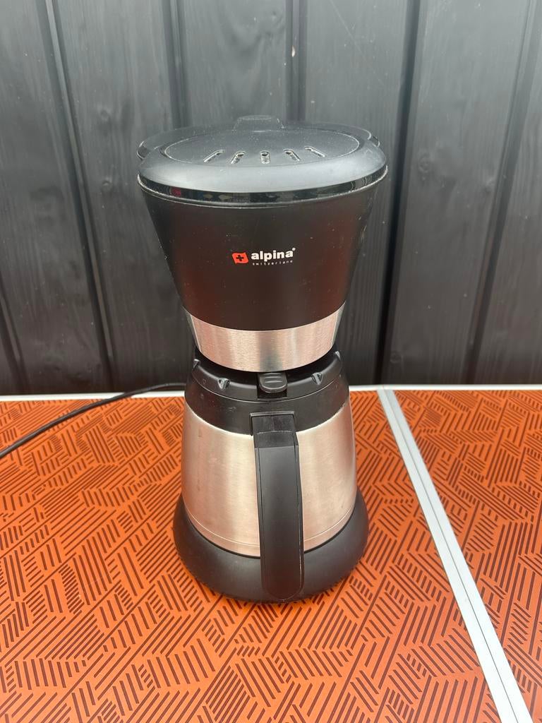 Alpina Koffiezetapparaat met Thermoskan - Zwart/RVS, Gebruikt, 10 kopjes of meer, Koffiemachine, Gemalen koffie