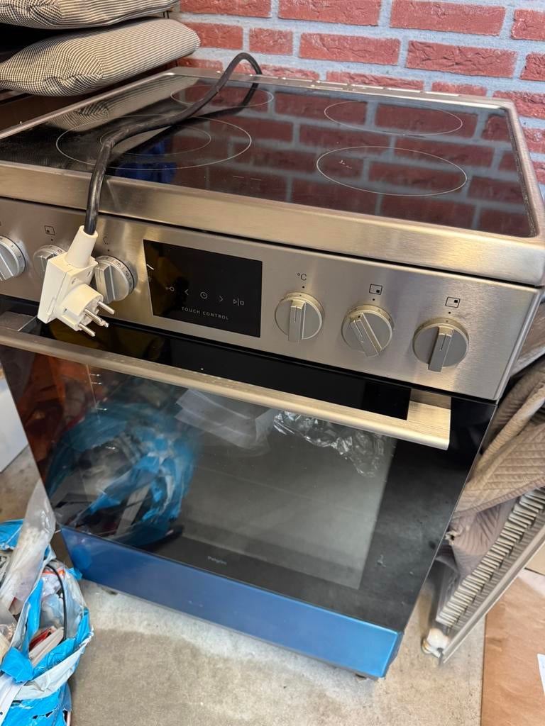 Pelgrim elektrische fornuis rvs, Zo goed als nieuw, Vrijstaand, 85 tot 90 cm, Elektrisch