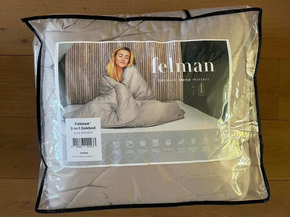 Felman 2-in-1 dekbed 240x220, Ophalen, Beige, Deken of Dekbed, Nieuw