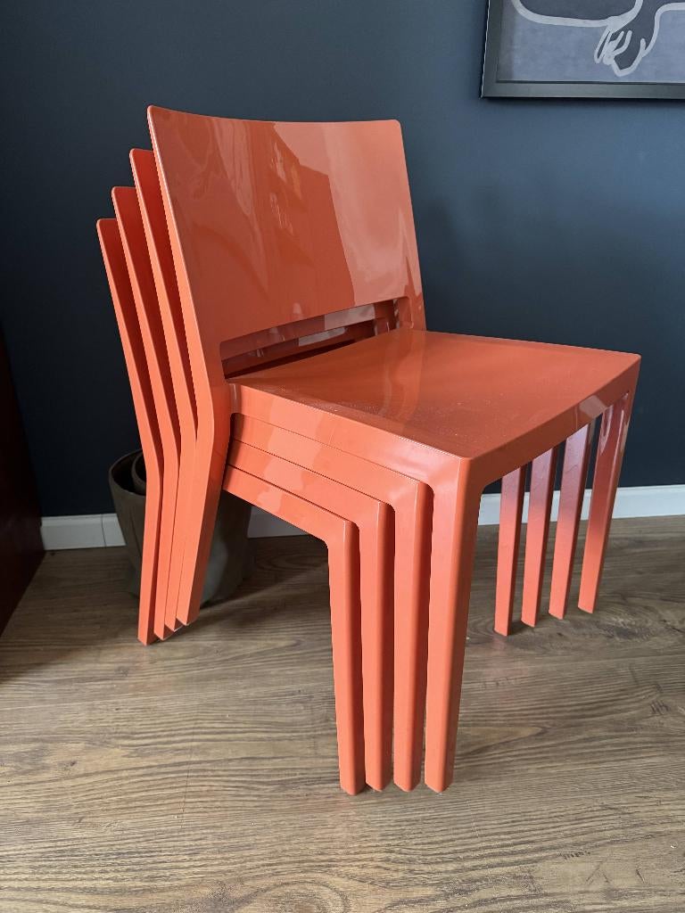 Kartell Lizz Oranje 4x Stoel, Ophalen, Overige kleuren, Kunststof, Eén