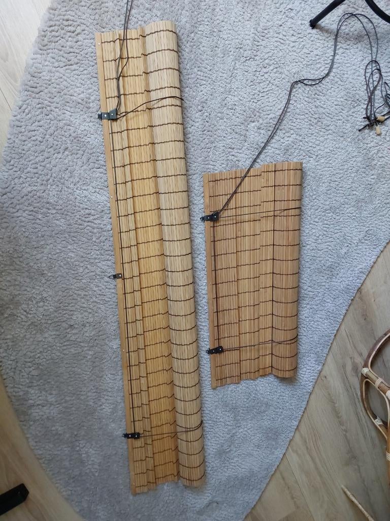 Bamboe rolgordijnen, Ophalen, 100 tot 150 cm, Bruin, Boho