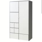 Paars/Grijze Kledingkast met Witte Deuren en Lades, Huis en Inrichting, Kasten | Kledingkasten, Ophalen, Kunststof, Gebruikt, 100 tot 150 cm