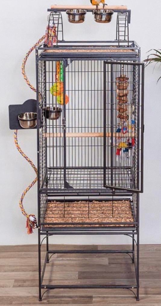 Vogelverblijven - 50x50x154 cm Donkergrijs, Ophalen, Zo goed als nieuw, Metaal, Vogelkooi