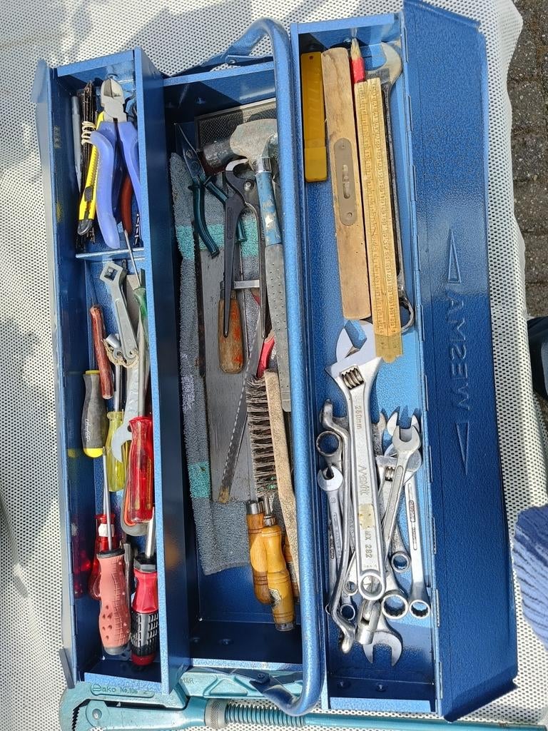 WESMA gereedschapskist met diverse gereedschappen, Ophalen, Gevuld, Gebruikt