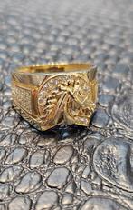 Prachtige paardenhoofd gouden 14karaat ring, Nieuw, Ophalen of Verzenden, Dame, Goud