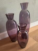 Set vazen, Overige kleuren, Ophalen of Verzenden, Minder dan 50 cm, Glas