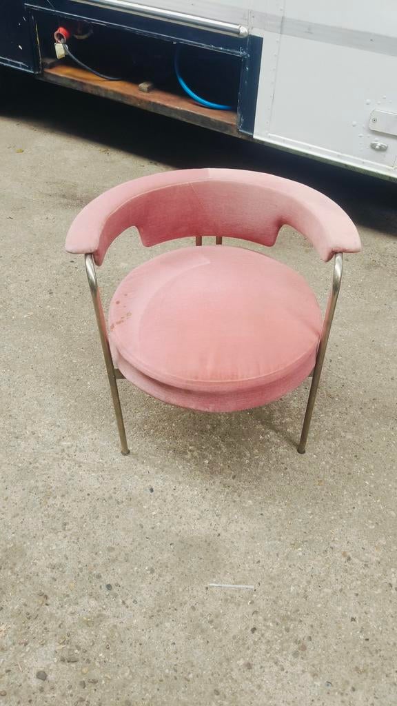 6 ronde design eetkamerstoelen vintage zeer uniek!, Huis en Inrichting, Stoelen, Ophalen, Gebruikt, Overige kleuren, Stof