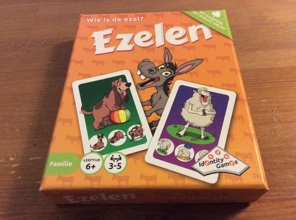 Ezelen, kaartspel van identity games. Nieuw, Hobby en Vrije tijd, Gezelschapsspellen | Kaartspellen, Vijf spelers of meer, Ophalen of Verzenden