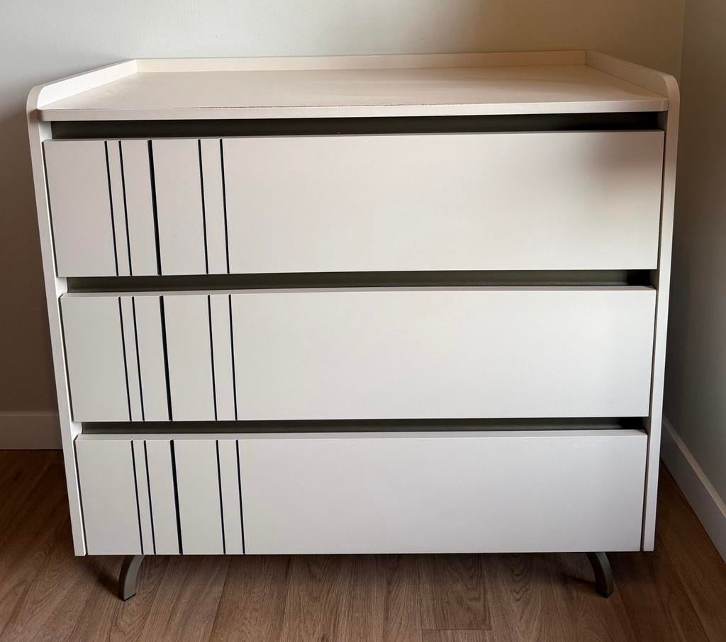 Beige commode met 3 lades, Kinderen en Baby's, Kinderkamer | Commodes en Kasten, Ophalen, Gebruikt, 50 tot 70 cm, 100 cm of meer