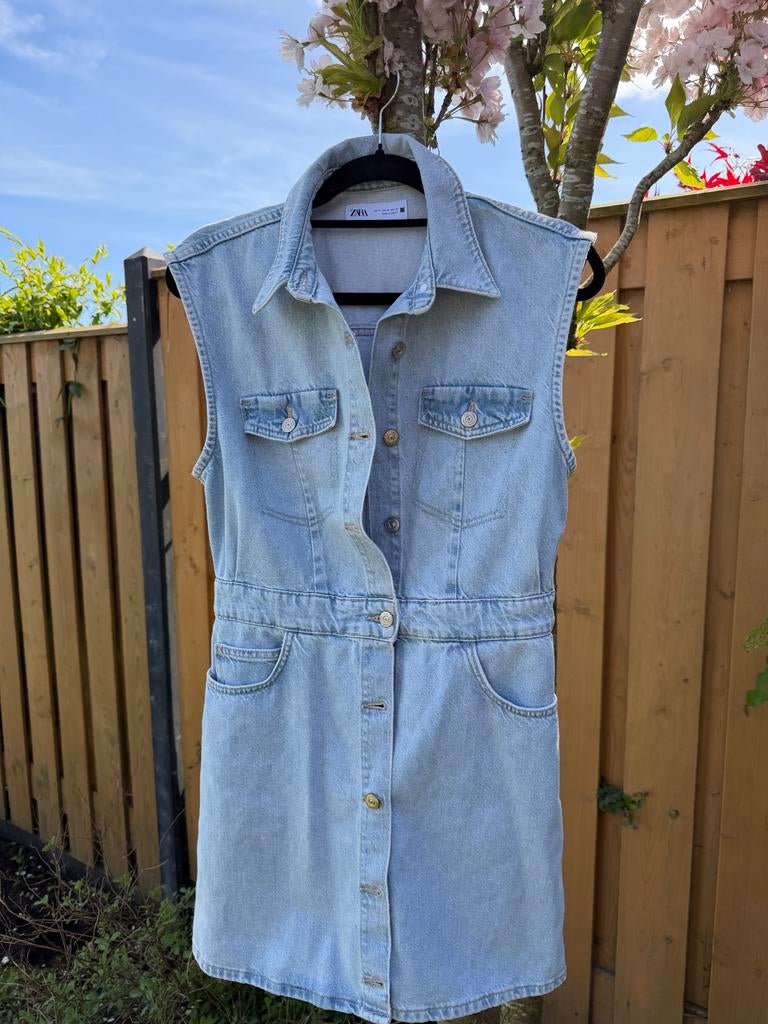 Zara Denim Jurk Mouwloos Maat M, Kleding | Dames, Maat 38/40 (M), Blauw, Ophalen of Verzenden, Zo goed als nieuw