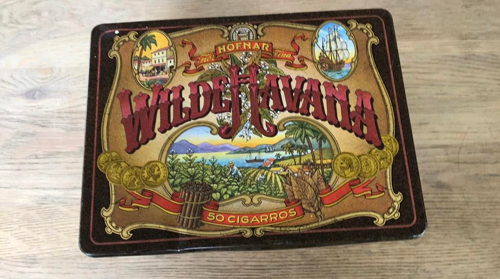 Oud sigarenblik Hofnar Wilde Havana, Verzamelen, Ophalen of Verzenden, Gebruikt, Overige