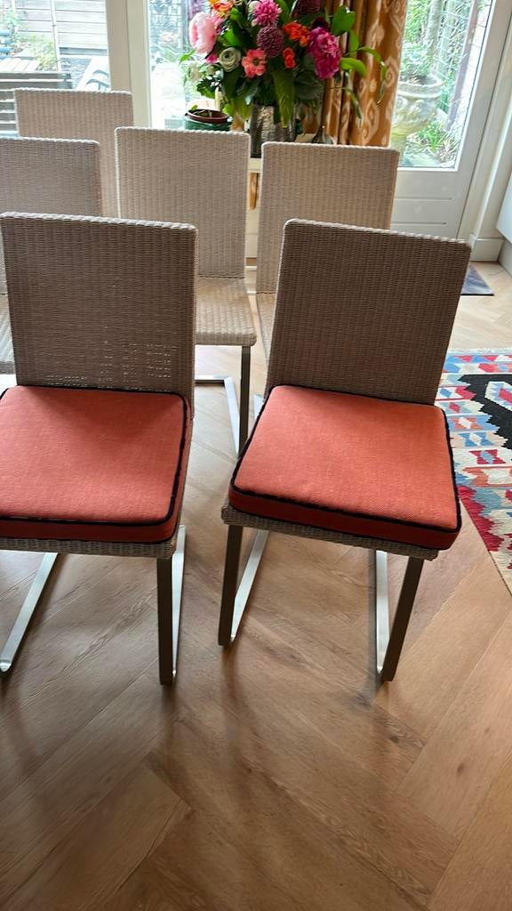 6 vincent sheppard eetkamerstoelen, Ophalen, Zo goed als nieuw, Wit