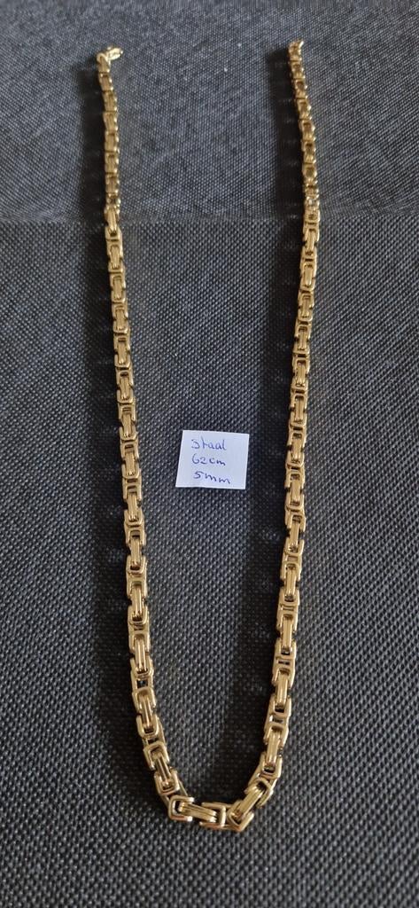 Stoere koningsketting, Sieraden, Tassen en Uiterlijk, Kettingen, Nieuw, Overige materialen, Goud, Ophalen of Verzenden
