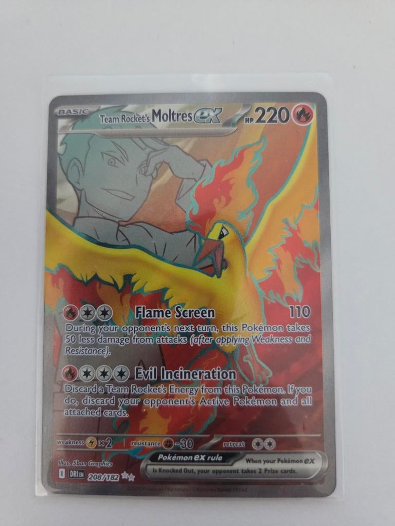 Team Rocket's Moltres EX 208/182, Hobby en Vrije tijd, Verzamelkaartspellen | Pokémon, Ophalen of Verzenden, Nieuw