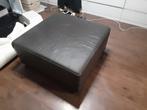 Leren poef, Zo goed als nieuw, 75 tot 100 cm, Rechthoekig, 75 tot 100 cm