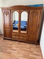 Houten kledingkast met spiegels en lades, Ophalen, Gebruikt, 200 cm of meer, Eikenhout