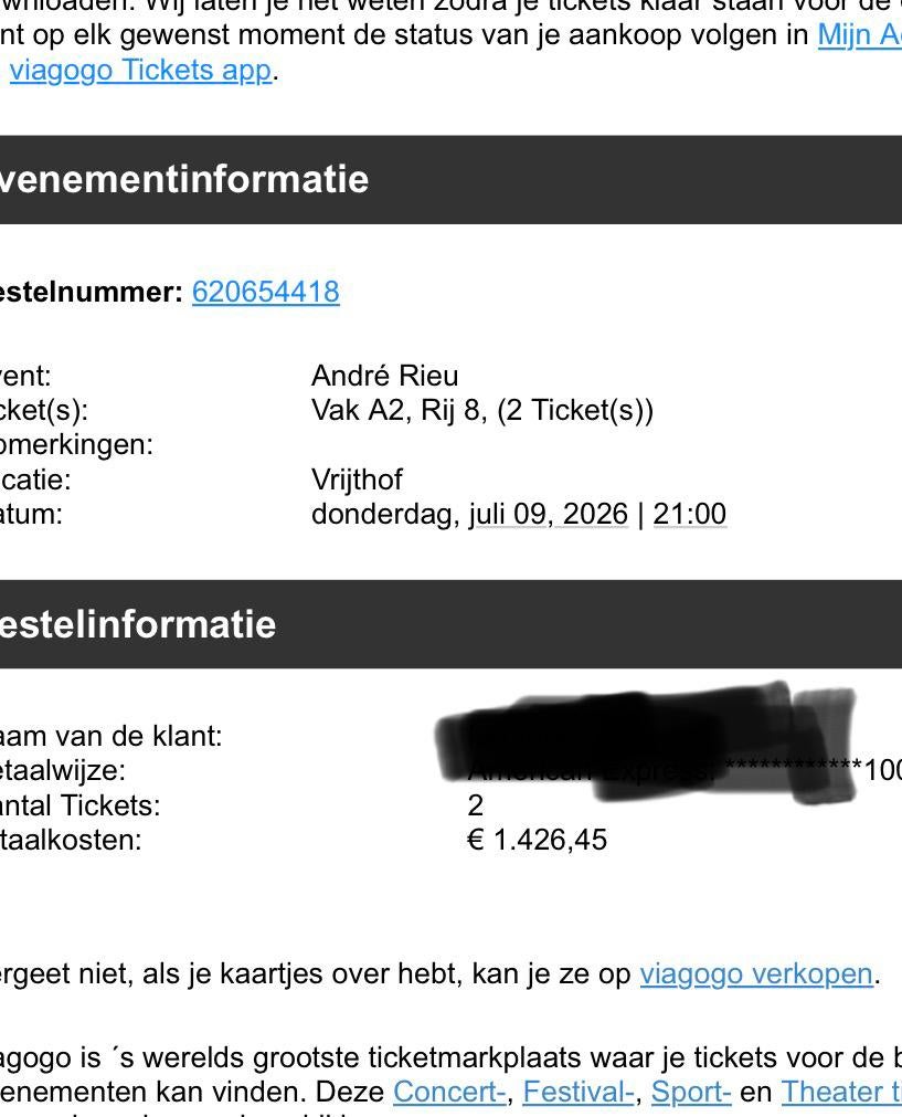 André Rieu Vrijthof – 2x Topplaatsen (A2 rij 8), Tickets en Kaartjes, Twee personen, Juli