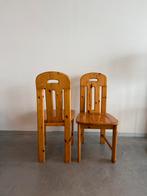 Vintage Effezetta pinewood dining chairs, Ophalen, Gebruikt, Twee, Bruin