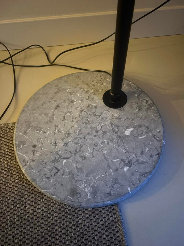 Booglamp met marmeren voet, Ophalen, Gebruikt, Glas, 150 tot 200 cm
