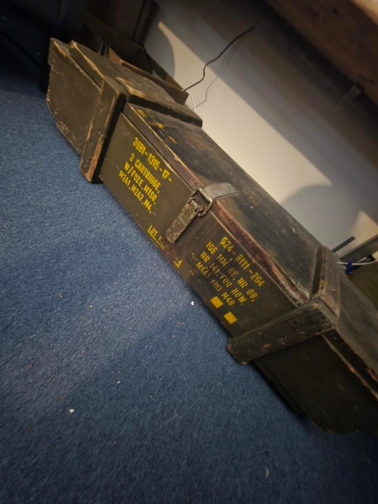 Oude Opbergkist, Speelgoedkist, Vintage, Brocante, leger, Minder dan 50 cm, 50 tot 100 cm, Ophalen of Verzenden, Zo goed als nieuw