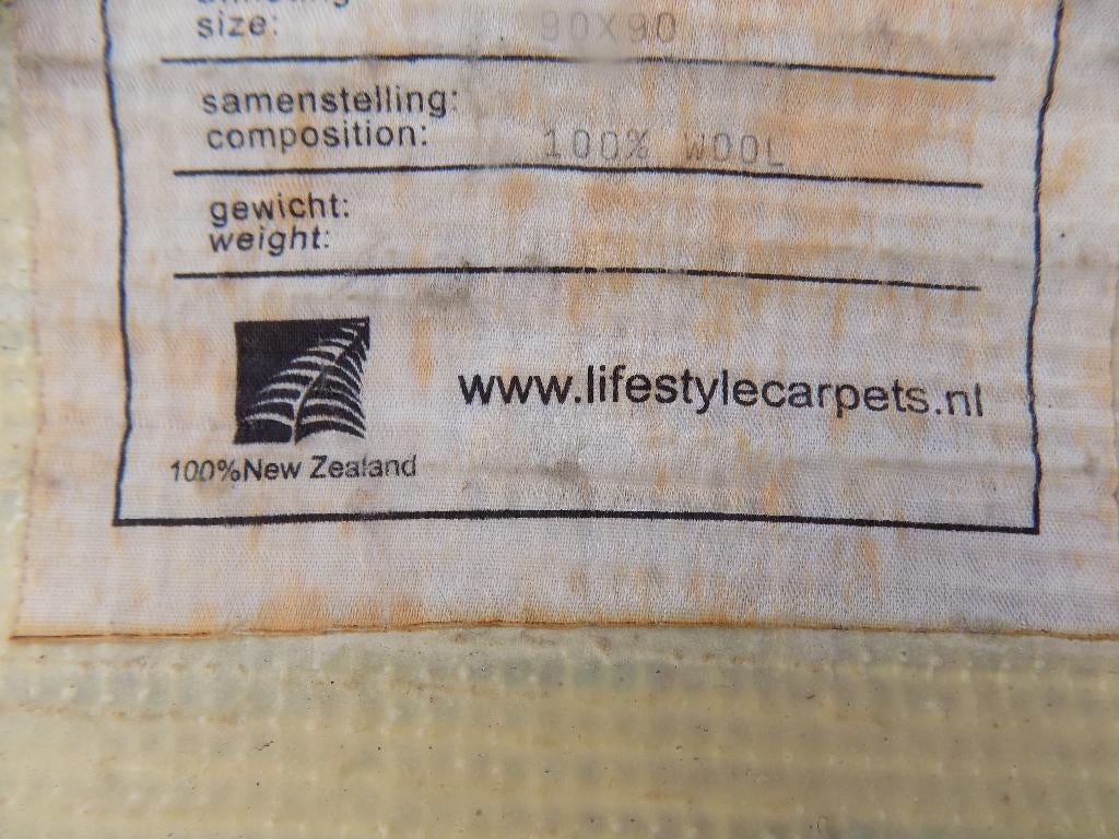 Vloerkleed wol kleurig vintage retro, Gebruikt, 50 tot 100 cm, Vierkant, 50 tot 100 cm