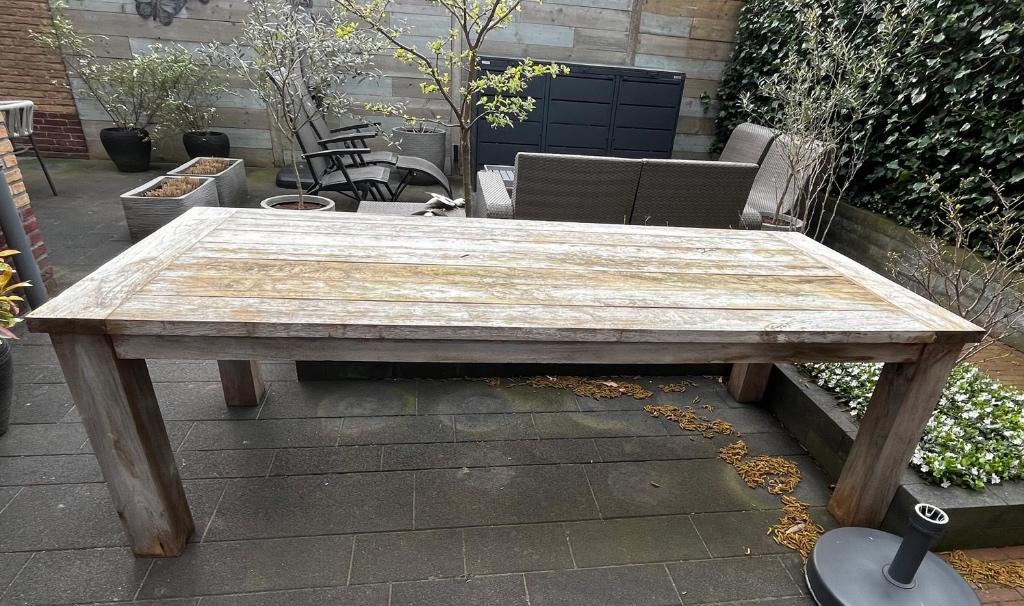 Tuintafel Teak (240 cm x 100 cm x 76.5 cm), Tuin en Terras, Tuintafels, Ophalen, Gebruikt, Rechthoekig, Teakhout