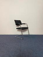 1 x Vergaderstoel Interstuhl, zwarte stof, chroom frame