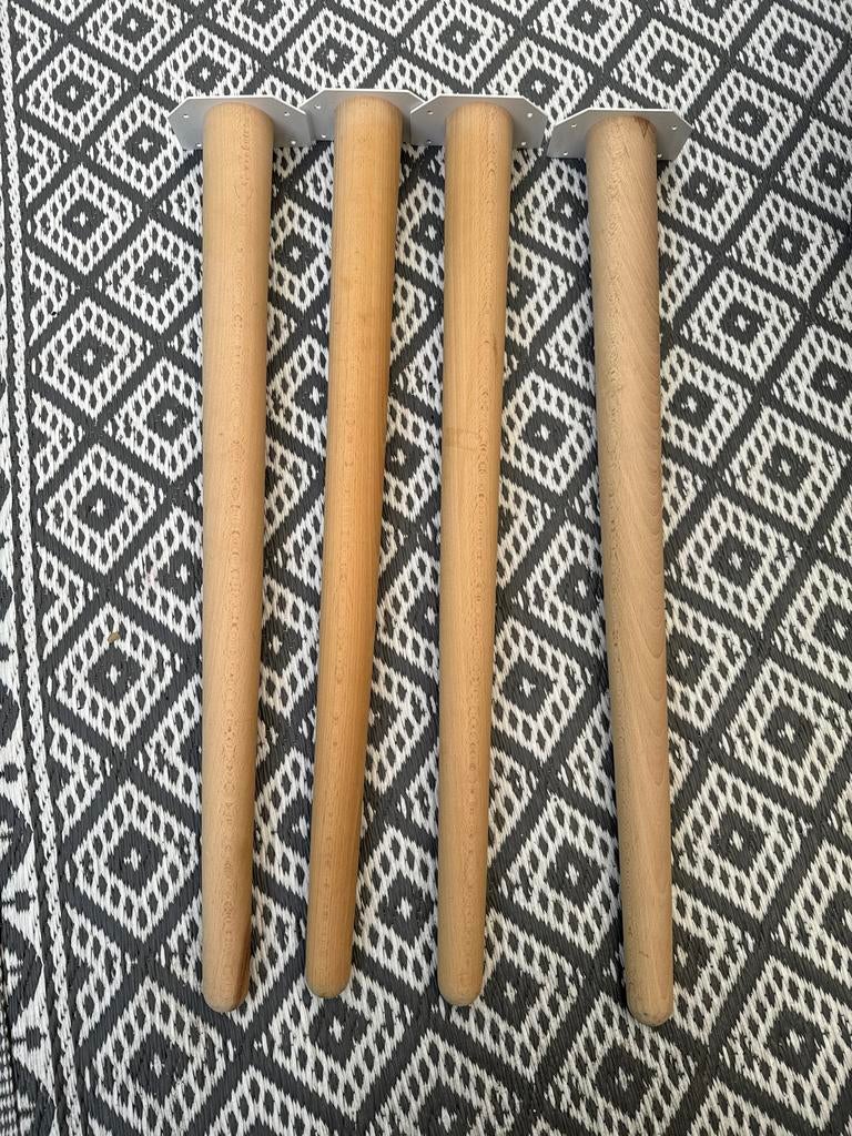 4 houten meubelpoten 72 cm, Tafelpoot, Gebruikt, 50 tot 100 cm, Ophalen of Verzenden