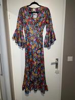 Purple queen flower bloemen maxi overslag jurk dress mt M T2, Kleding | Dames, Maat 38/40 (M), Ophalen of Verzenden, Zo goed als nieuw