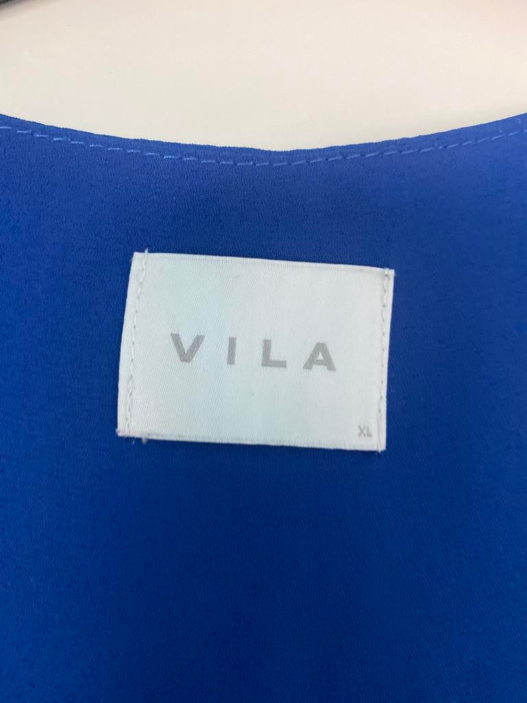 VILA Blauwe Blouse Maat XL, Kleding | Dames, Blouses en Tunieken, Ophalen, Zo goed als nieuw, Maat 46/48 (XL) of groter, Blauw