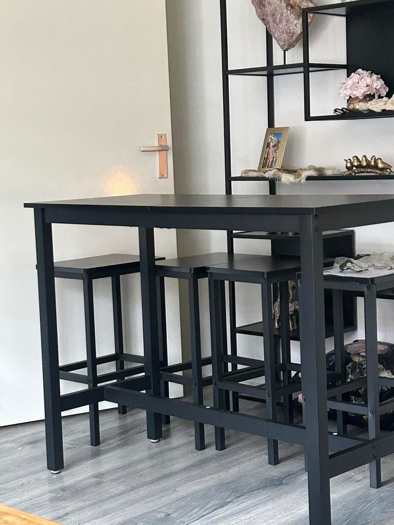 Nieuwe bartafel met 4 krukken, Ophalen of Verzenden, Nieuw