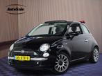 Fiat 500C 0.9 TwinAir Lounge Cabrio NAP km stand 52000 LEDER, Euro 5, 86 pk, Zwart, Cabriolet