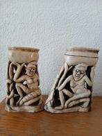2x afrikaans beeld van been Yoruba Nigeria of wellicht Azië, Ophalen of Verzenden