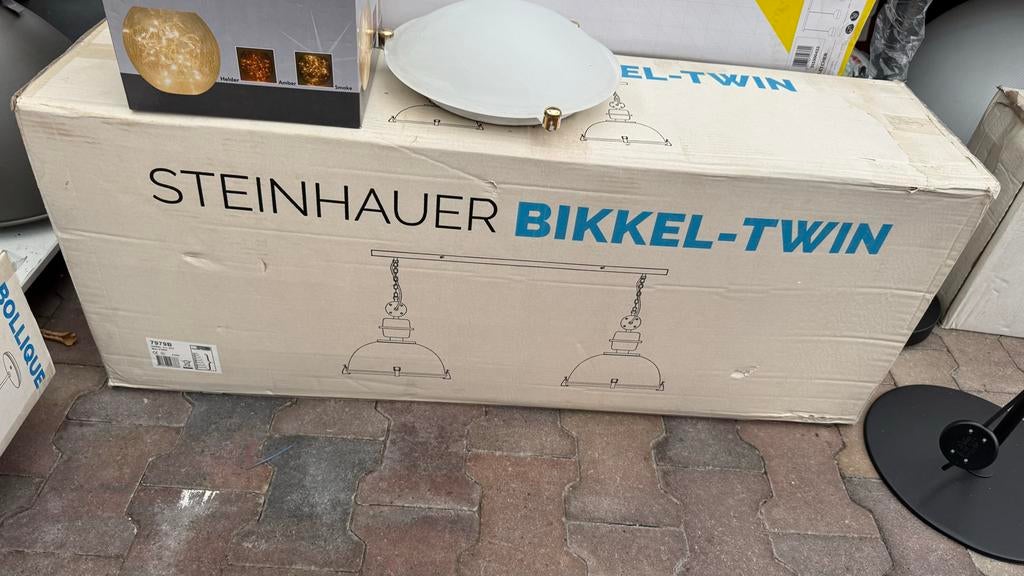 Steinhauer Bikkel-Twin Hanglamp - Nieuw in doos, Ophalen of Verzenden, Nieuw, Metaal, 75 cm of meer