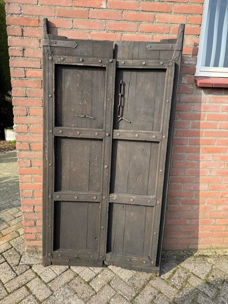 Landelijk houten luiken - 180x95 cm per stuk (2 stuks), Ophalen, Gebruikt, 80 tot 100 cm, Overige typen