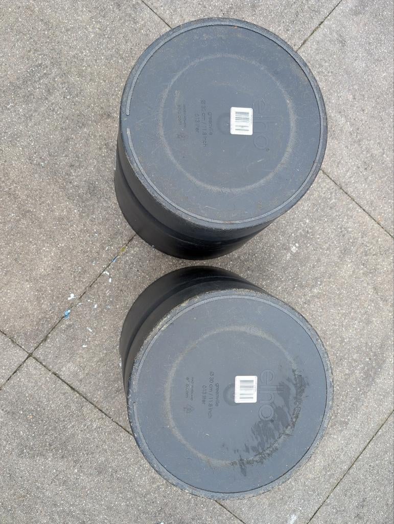 Elho Greenville ronde bloempot zwart 30cm, Ophalen, Rond, Kunststof, Minder dan 30 cm