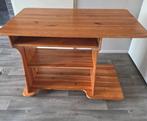 Mooie en Stevige Houten Computertafel met Uitschuifblad, Ophalen, Klassiek, Functioneel, Zo goed als nieuw, 70 tot 120 cm