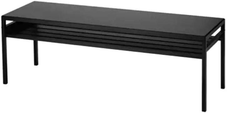IKEA NYBODA Salontafel met omkeerbaar blad, zwart/betonlook, Huis en Inrichting, Tafels | Salontafels, Zo goed als nieuw, Rechthoekig