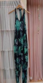 Yessica zwart/groene halterjumpsuit palmmotief c&a S M, Kleding | Dames, Jumpsuits, Ophalen of Verzenden, Zo goed als nieuw, Maat 36 (S)
