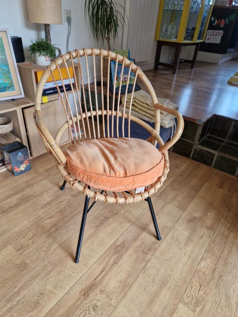 Rotan stoel, Huis en Inrichting, Ophalen, Twee, Bruin, Riet of Rotan