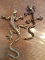 Set van 2 vintage messing hagedissen / tjitjak, Ophalen of Verzenden