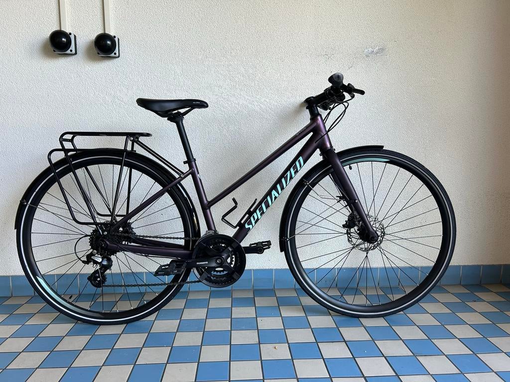 Specialized Sirrus fitnessfiets - Matt paars - S frame, Zo goed als nieuw, Meer dan 20 versnellingen, Schijfrem, Ophalen