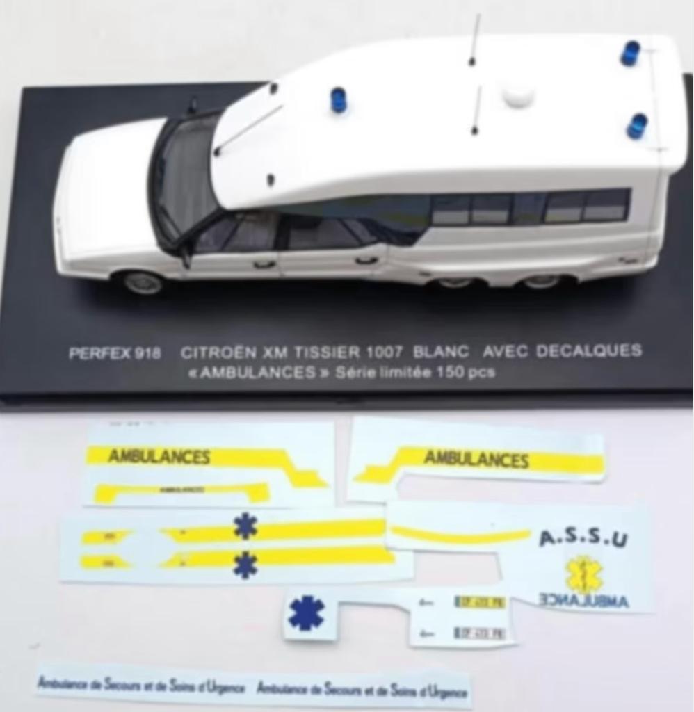 Citroen XM Tissier & decals Ambulance schaal 1/43 Perfex 918, Verzenden, Nieuw, Auto, Overige merken